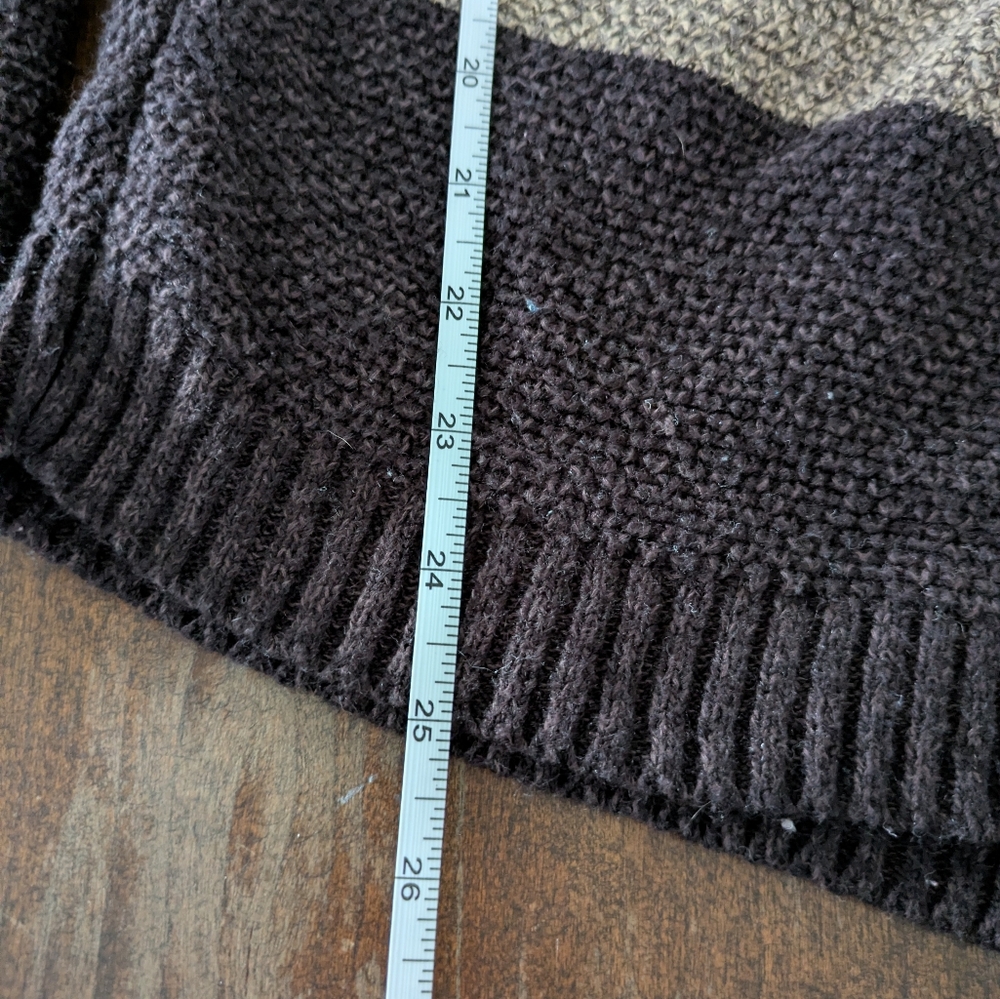 AGB Sweater Womens S Neutral Ombre Chevron Classic‎ Cozy Flattering - Picture 5 of 5